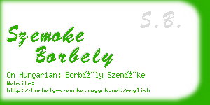 szemoke borbely business card